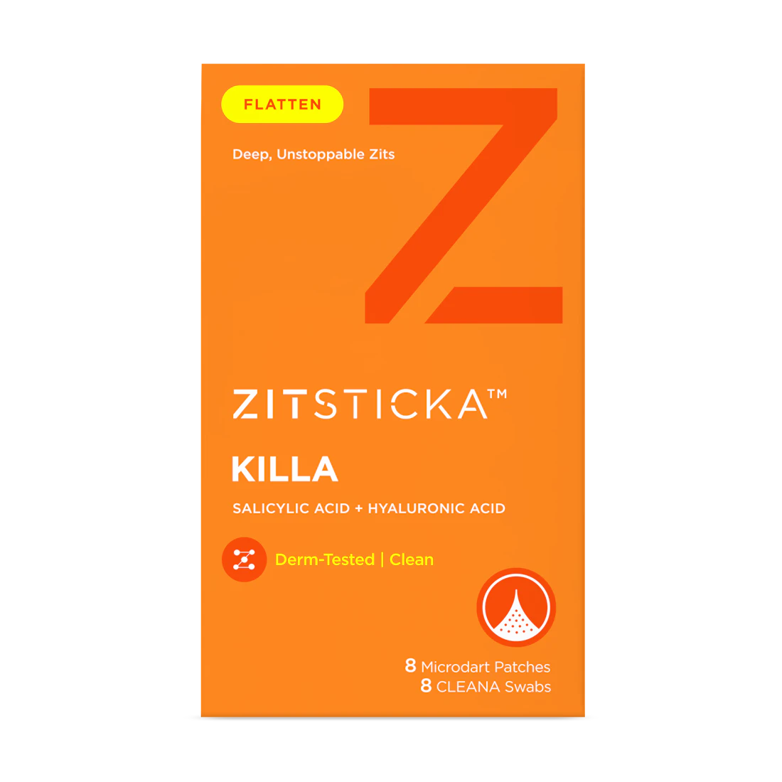 KILLA Kit with microdart tech and 8 pimple patches for targeted acne treatment.