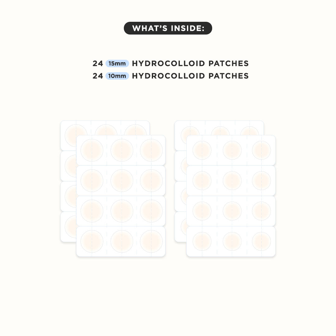 UNDERCOVER Blemish Patches Quarterly 3 Pack: 24×15mm & 24×10mm, two sheets per pack.
