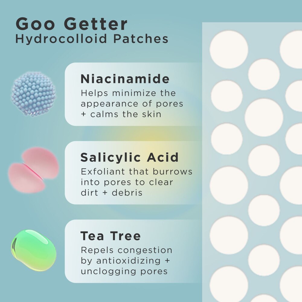 Infographic for Free Gift: Zitsticka Gift Set with ingredient benefits, images, and a sheet of patches.