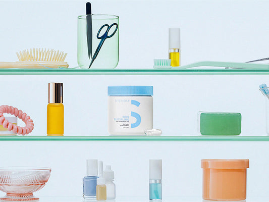 SKIN DISCIPLINE by ZitSticka on bathroom shelf