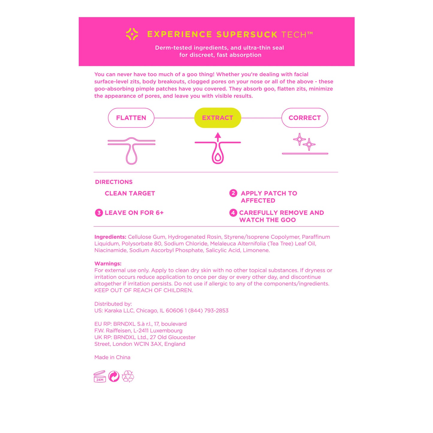 SUCKS TO BE GOO Kit instruction sheet with pink text: directions, ingredients, and benefits.