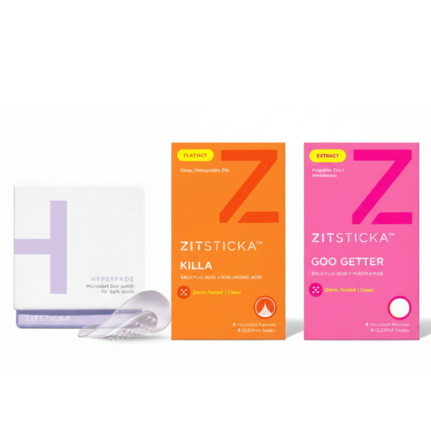 PATCH IT UP contains ZitSticka's Hyperfade, Killa, and Goo Getter with microdart and hydrocolloid tech.